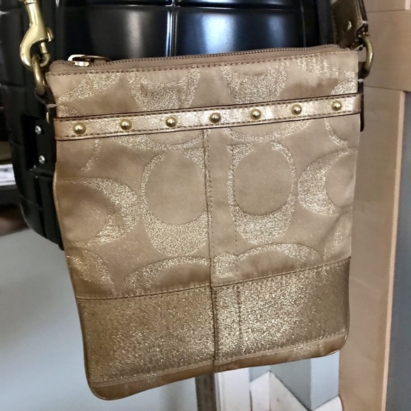 Coach Bags Authentic Coach Gold Crossbody Purse Poshmark